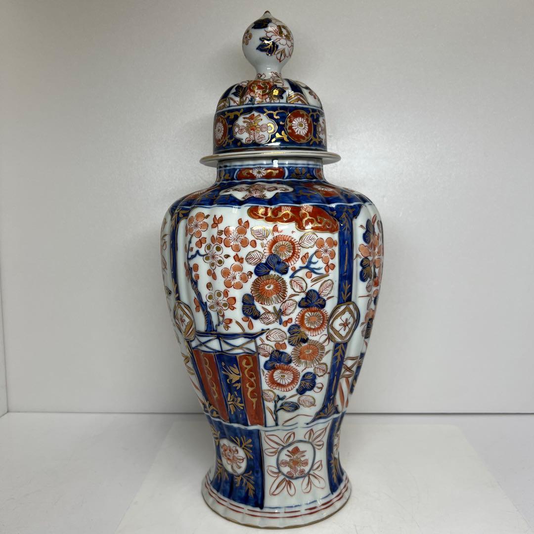 古伊万里　染綿沈香壺　高さ45㎝　東K8-0203① タルニ