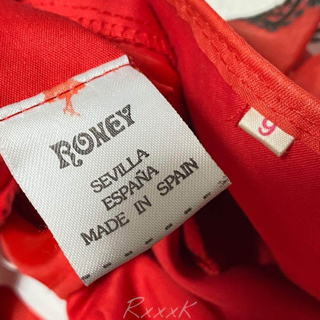 【スペイン製】RONEY フラメンコ ドレス 衣装 ワンピース フリル 赤