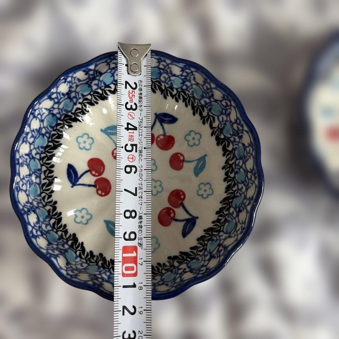 ポーリッシュポタリー　さくらんぼ　菊皿　2枚