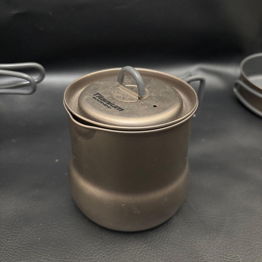 【希少】エバニュー チタンクッカー 深型L ＋ Ti Tea pot 500
