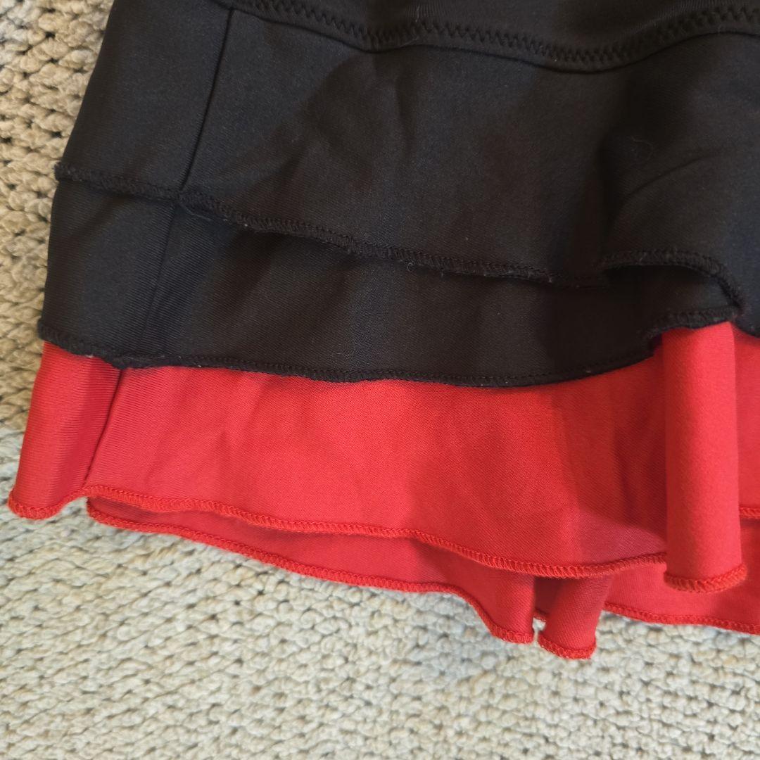 lija テニス用黒赤フリルスカート