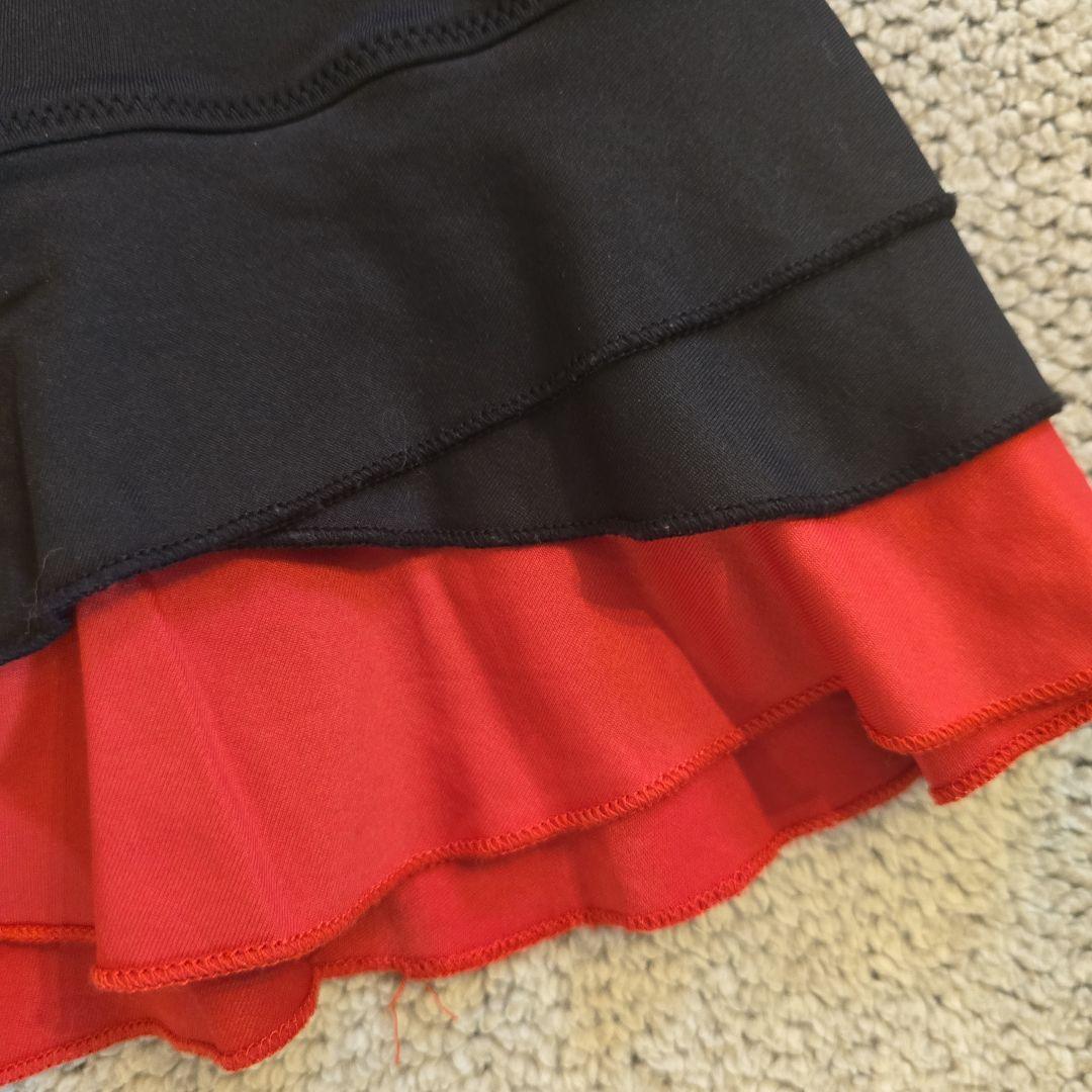 lija テニス用黒赤フリルスカート