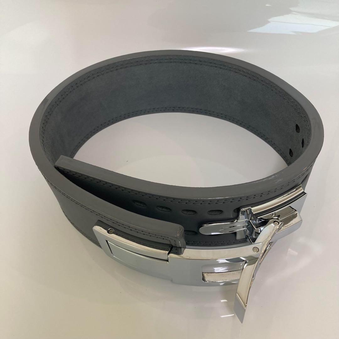 訳あり パワーベルト レバーアクション ワンタッチ可変式 本革 シルバーバックル