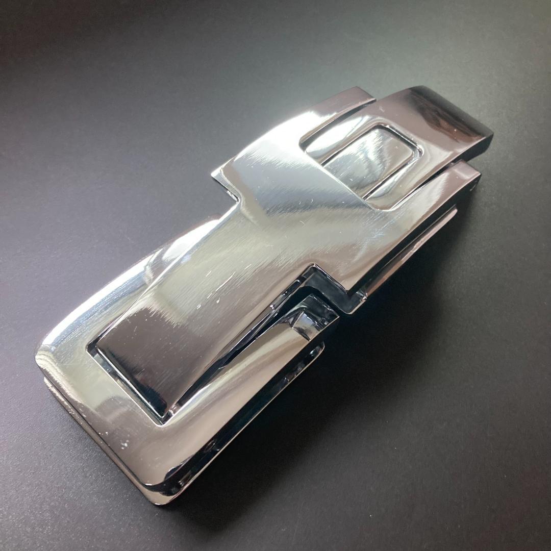訳あり パワーベルト レバーアクション ワンタッチ可変式 本革 シルバーバックル