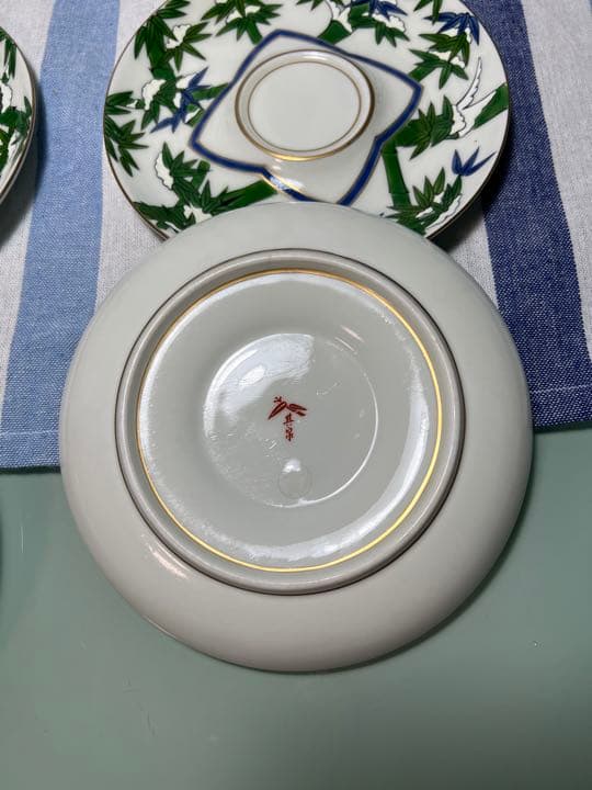 740 有田焼 賞美堂 其泉　竹紋　ソーサー　茶托　6客　未使用