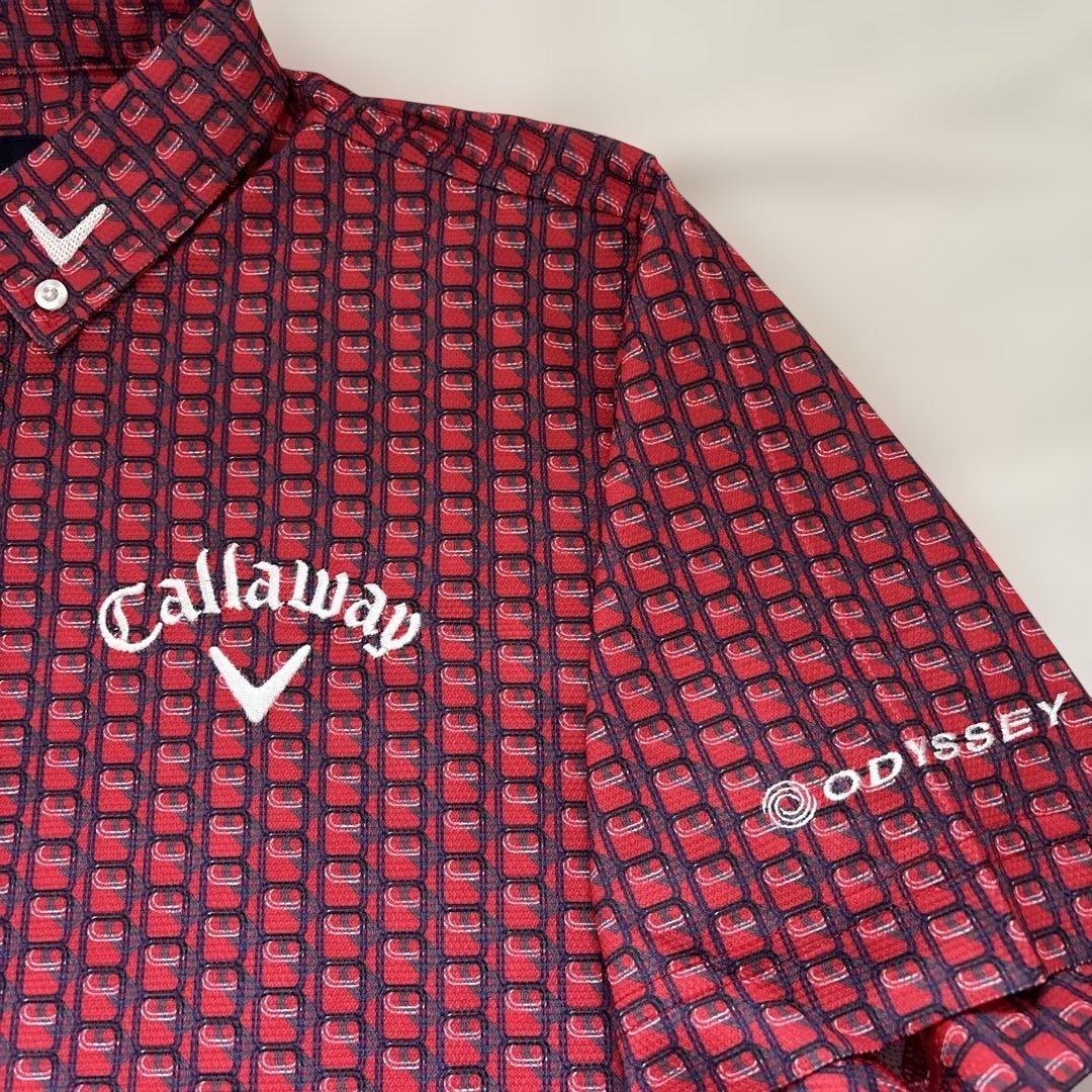 Callaway メンズ L ボタンダウンシャツ 赤青チェック