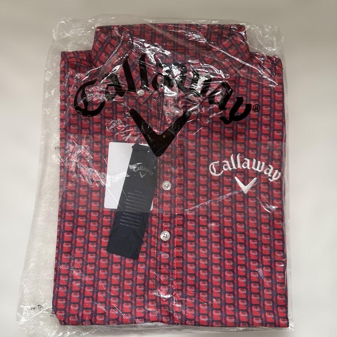 Callaway メンズ L ボタンダウンシャツ 赤青チェック