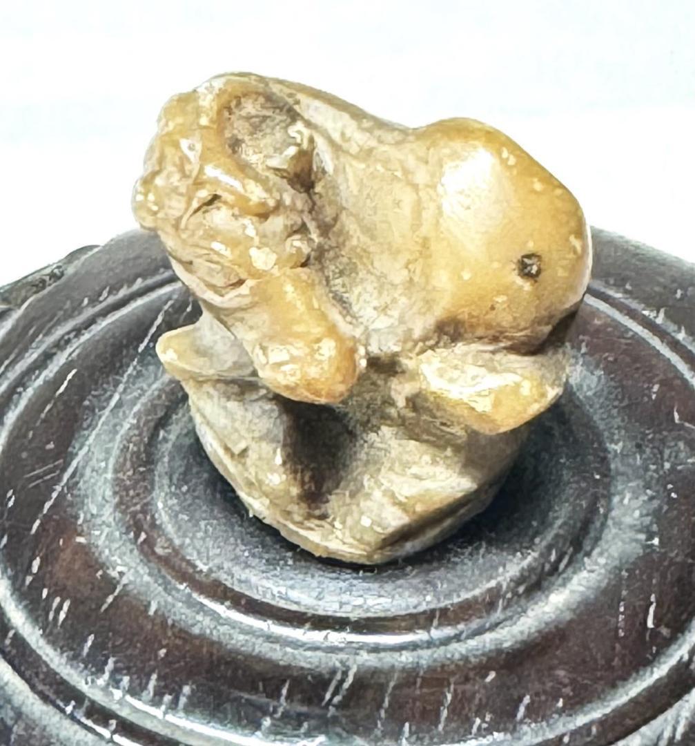清 同治時代 粉彩山水紋小壷 紫檀唐木透かし唐草文火屋 古玉摘み WWTT010