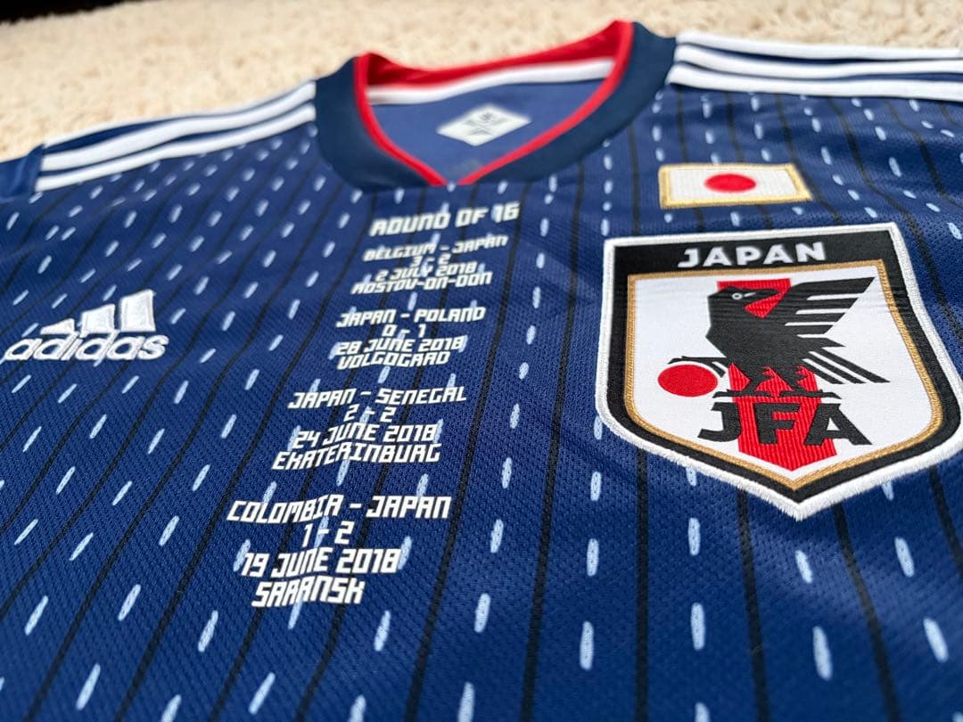 希少 美品 W杯 ユニフォーム adidas 日本代表 サッカー ロシア 記念