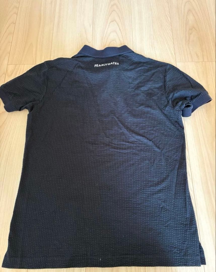 美品！パーリーゲイツ シアサッカー COOL MAX 半袖ゴルフシャツ 5（L）