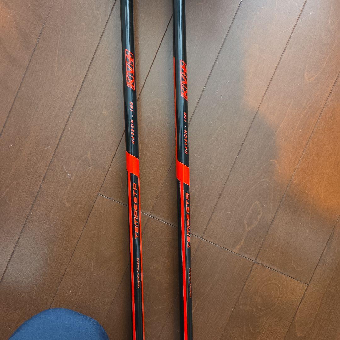 クロスカントリースキーポール　KV+ TEMPESTA 黒赤 155cm