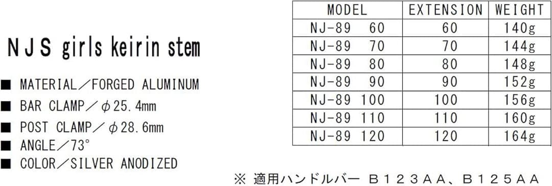 NITTO(日東) ステム NJ89 EX NJ89 110 φ25.4 φ28