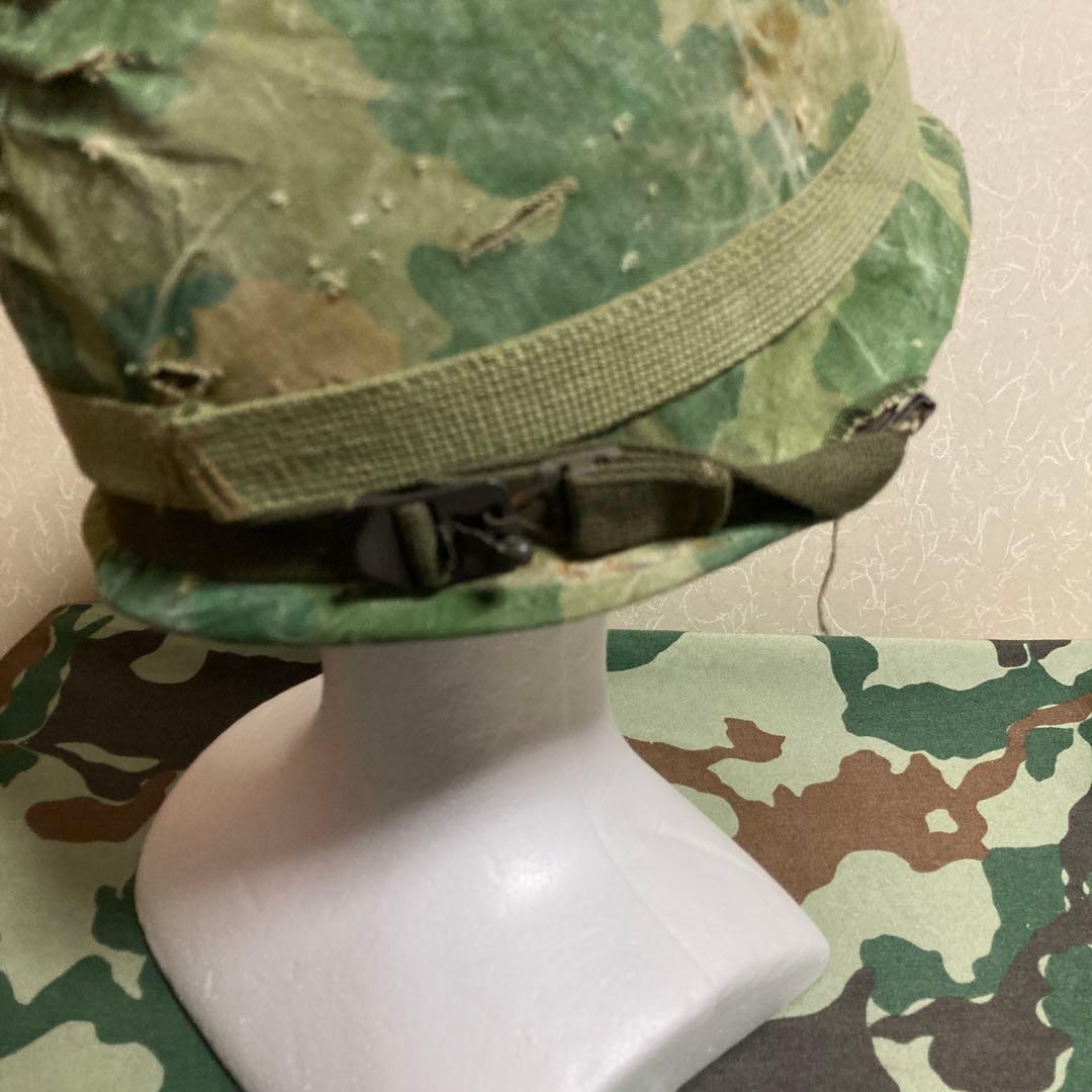 米軍　M1　M2　スチールポットヘルメット ミッチェル迷彩カバー付