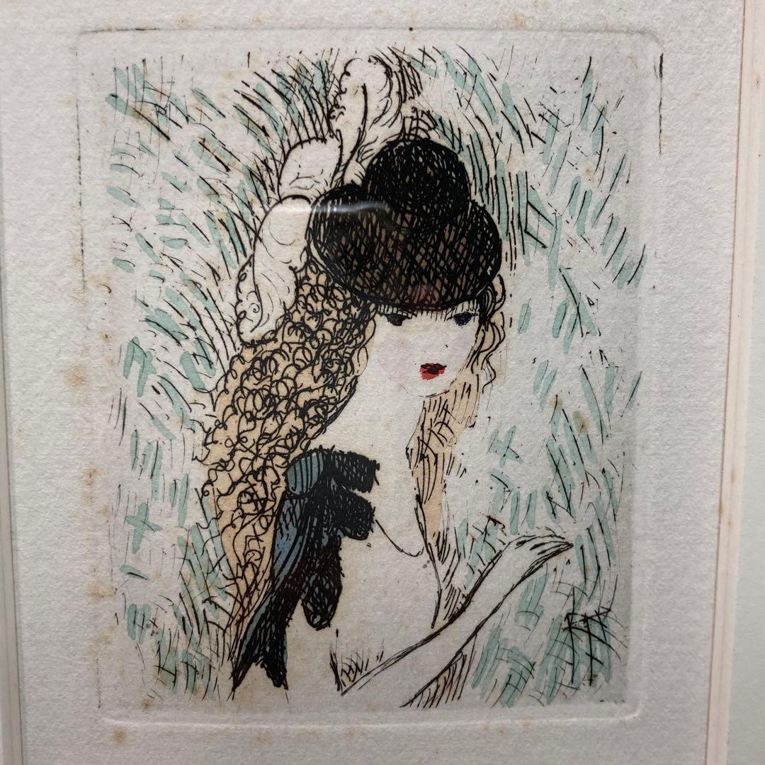 《マリー・ローランサン》目深にかぶった帽子 額装品