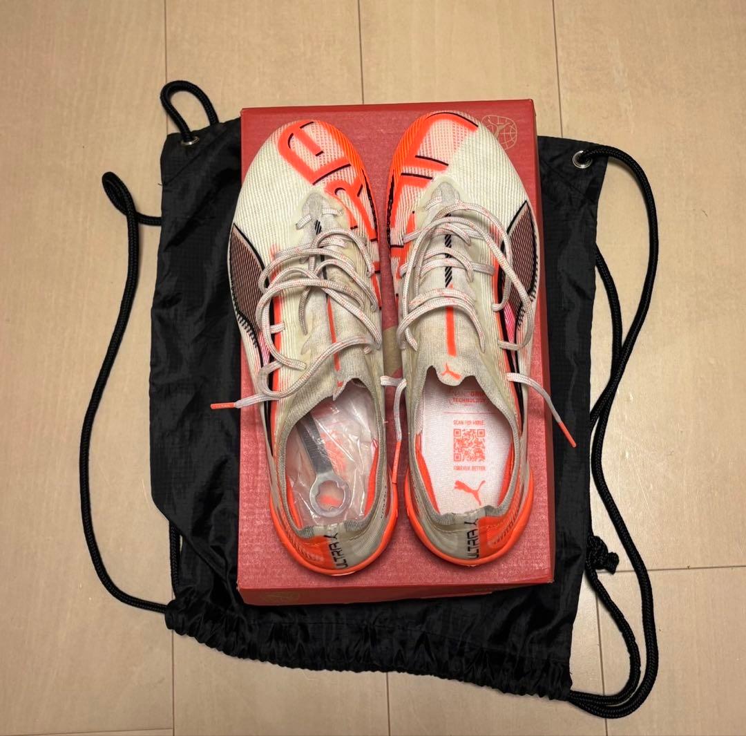 PUMA VIRTUS サッカーシューズ ホワイト/オレンジ取り替え式