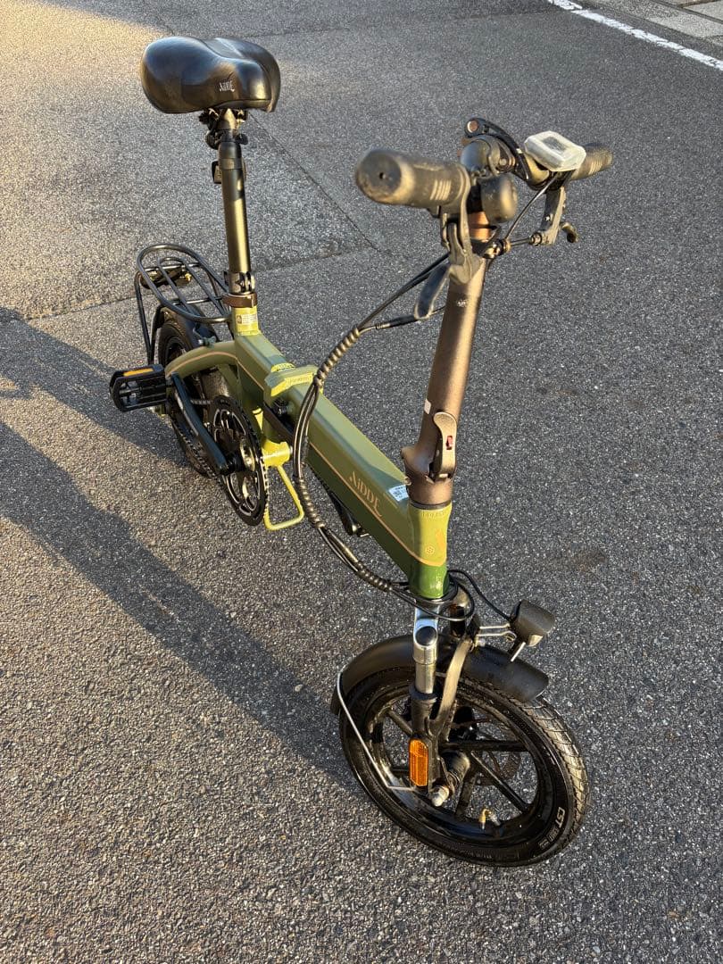 AIDOL 折りたたみ電動アシスト自転車 オリーブグリーン