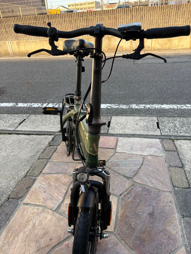 AIDOL 折りたたみ電動アシスト自転車 オリーブグリーン