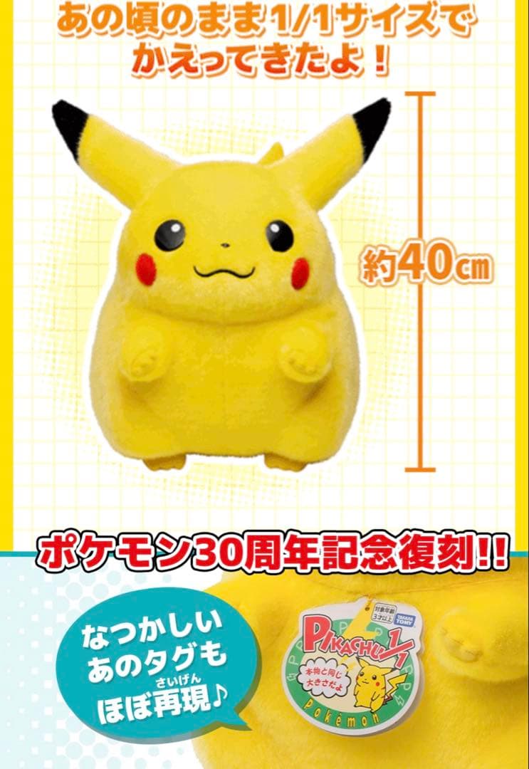 おかえり！ピカチュウ ぬいぐるみ 1/1 ［44㎝］30周年 専用BOX付き