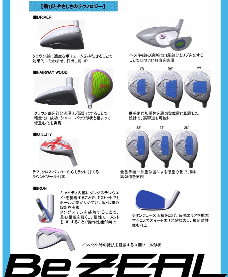 BeZEAL 525 ホンマ　ゴルフ レディース クラブセット　シャフトL