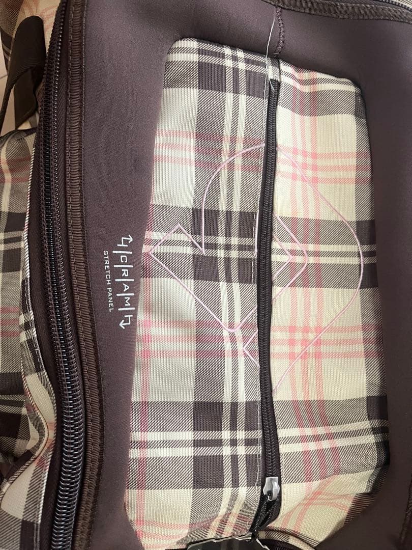 BURTON チェック柄 スノーボードバッグ 2輪 キャリーバッグ