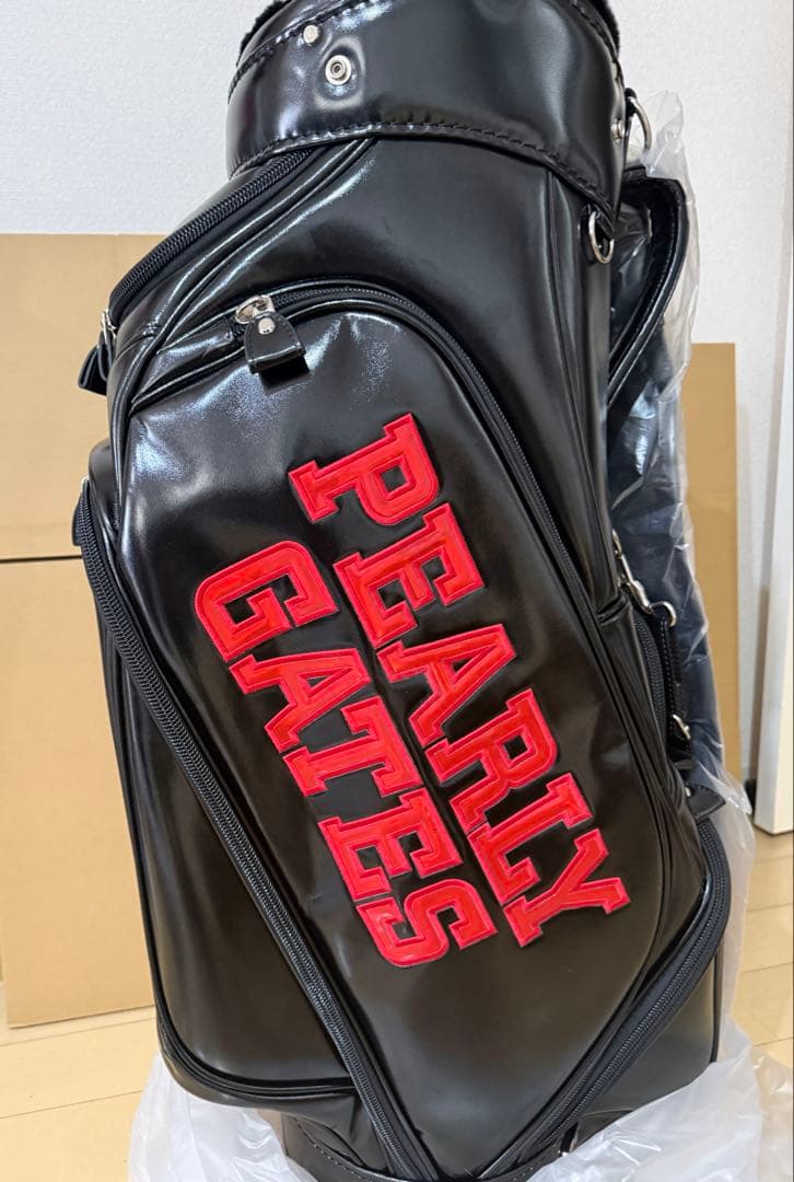 PEARLY GATES キャディバッグ ブラック　パーリーゲイツ　合成革
