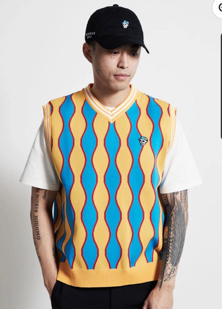 DEVEREUX GOLF 新品　ニットベスト　メンズＭ　デバローゴルフ