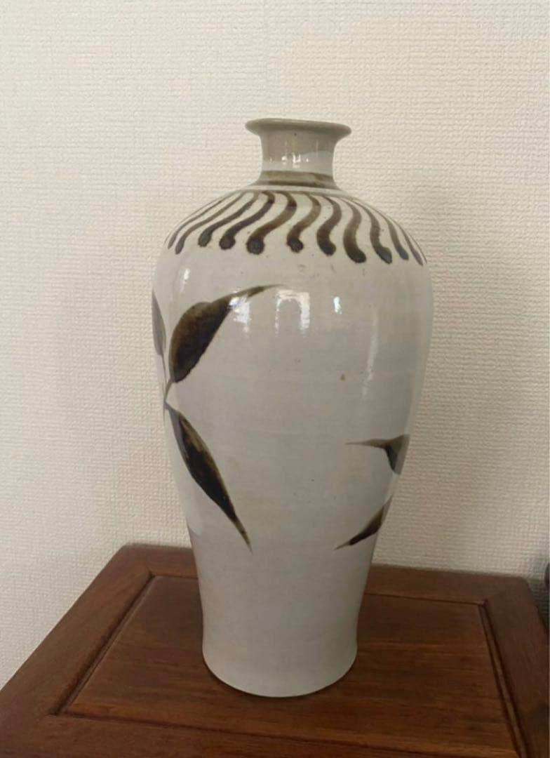 中国美術 草花紋花瓶 花器 唐物