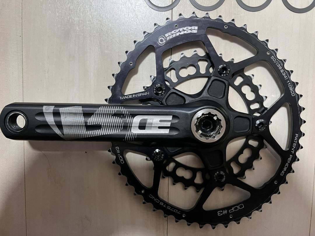 最終値下 ROTOR 3D 170mmクランク楕円50-34T：シャフト30mm