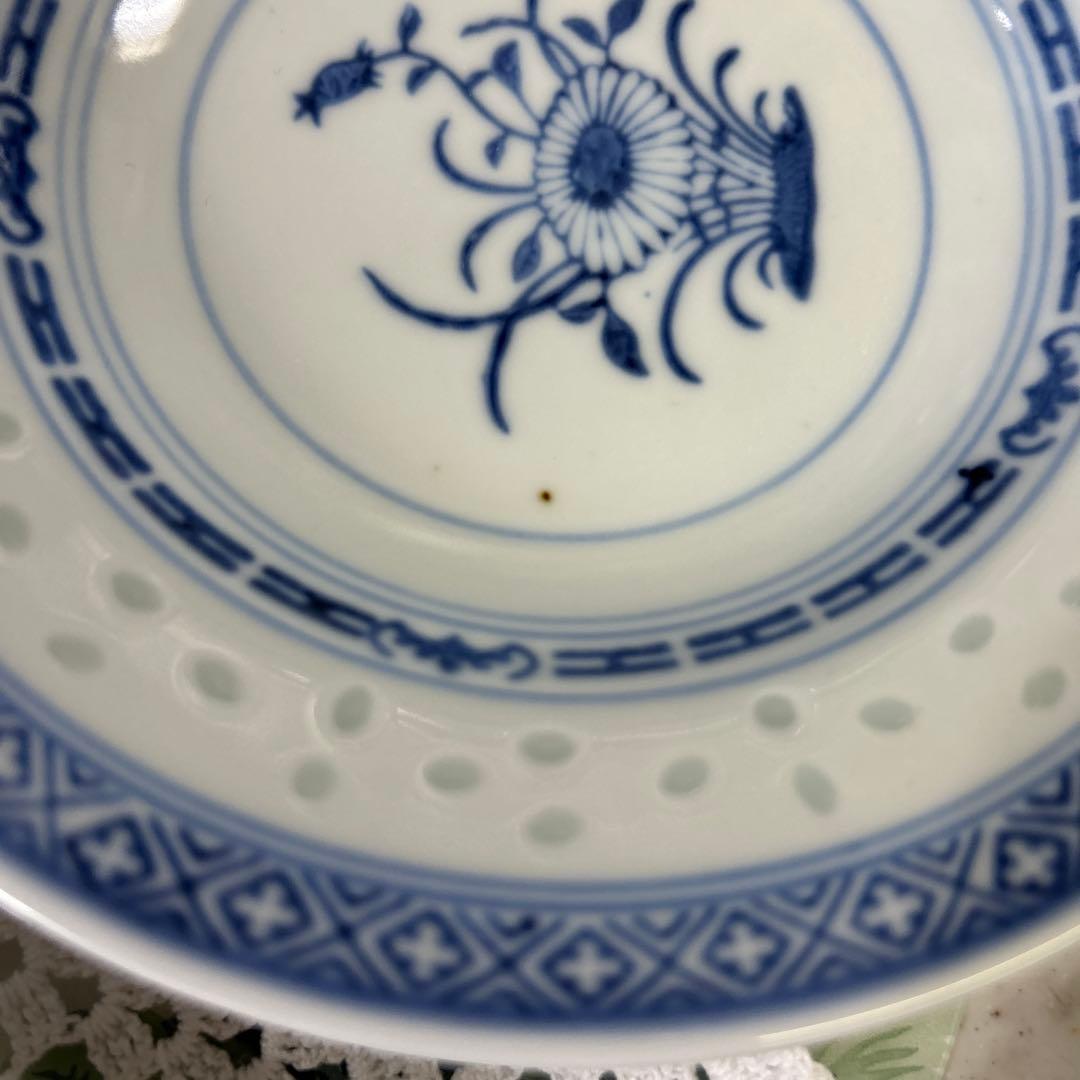 ★ 新品　中国陶器　景徳鎮　蛍　透かし模様　大皿2枚　取り分け小鉢５個　蓮華2本