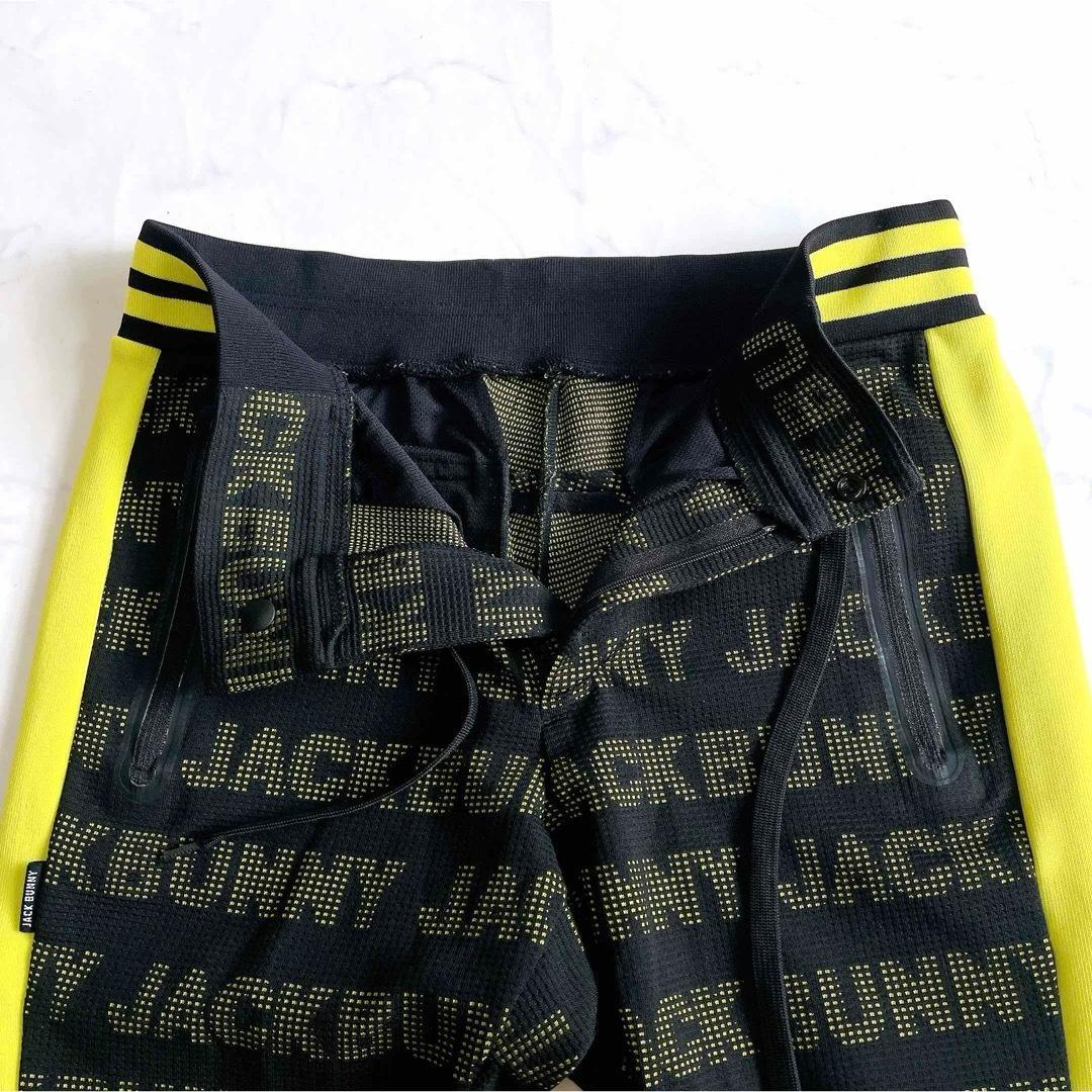 美品 ジャックバニー ロゴ総柄トラックパンツ ゴルフウェア サイドライン M