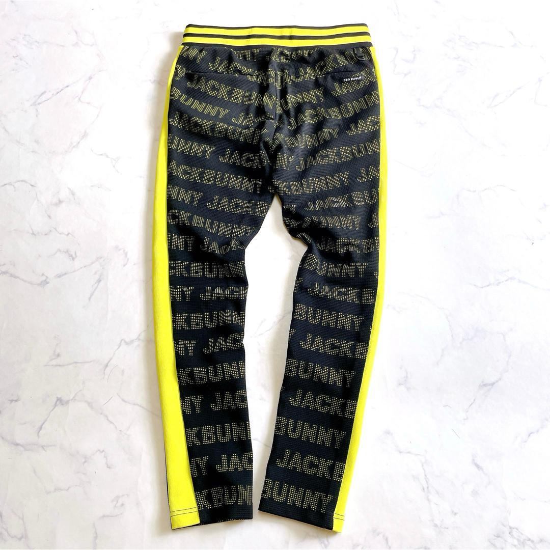 美品 ジャックバニー ロゴ総柄トラックパンツ ゴルフウェア サイドライン M