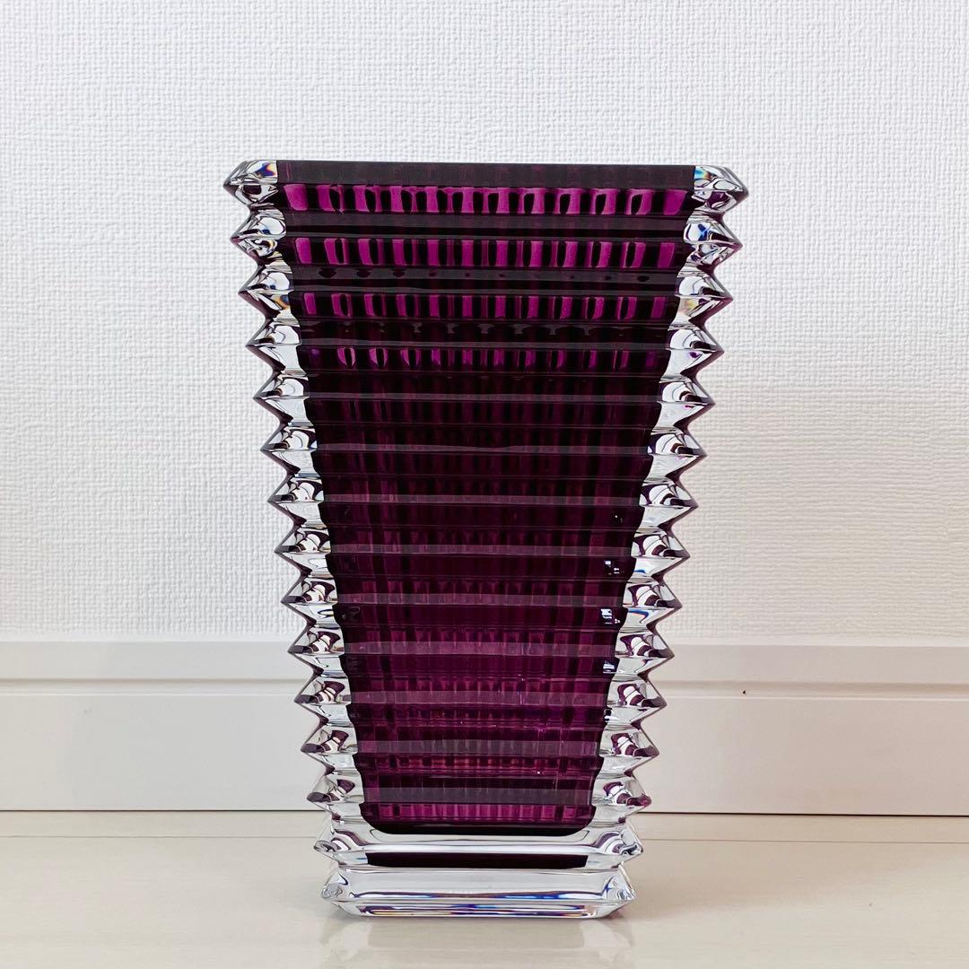 Baccarat バカラ　花瓶　フラワーベース　アイベーススクエアS パープル