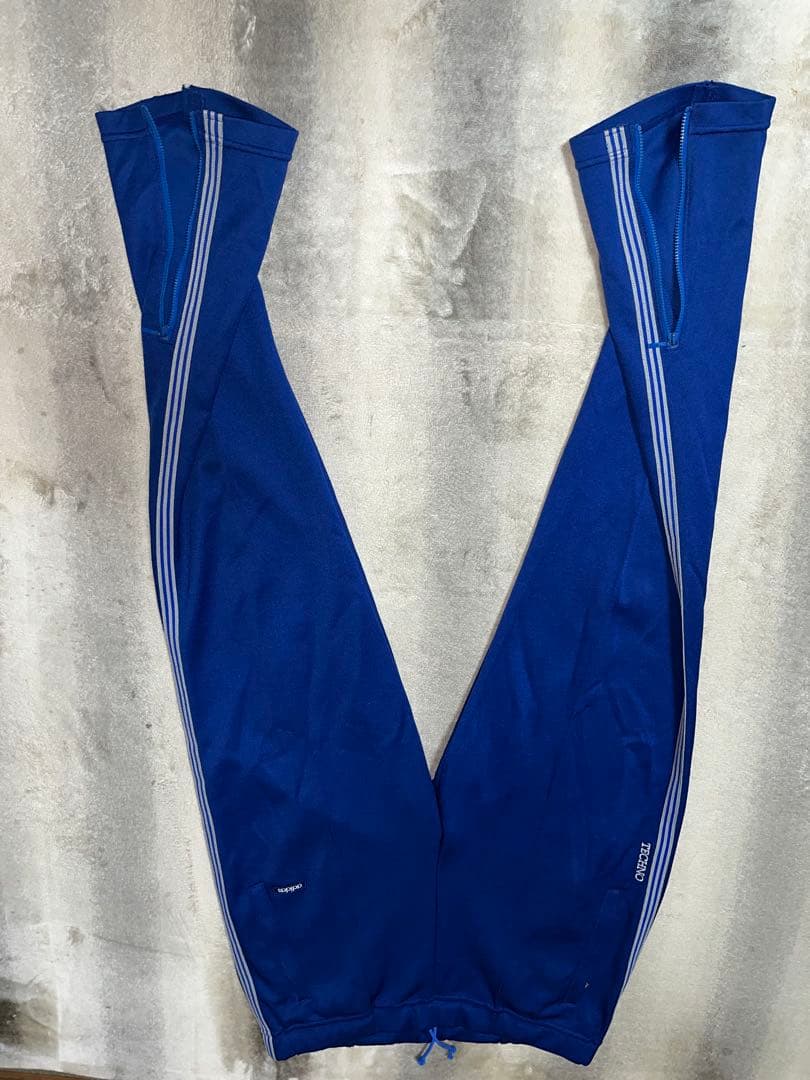 adidas 3本線テクノ トラックパンツブルー70s〜80sデサント社