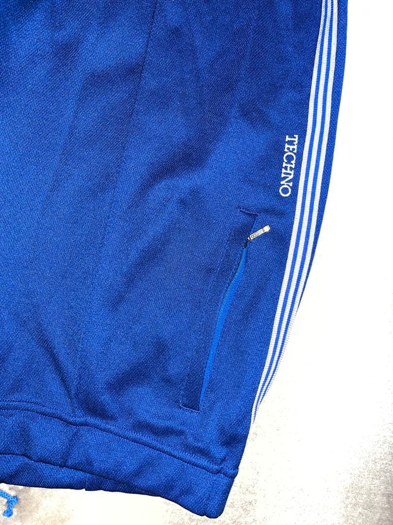 adidas 3本線テクノ トラックパンツブルー70s〜80sデサント社