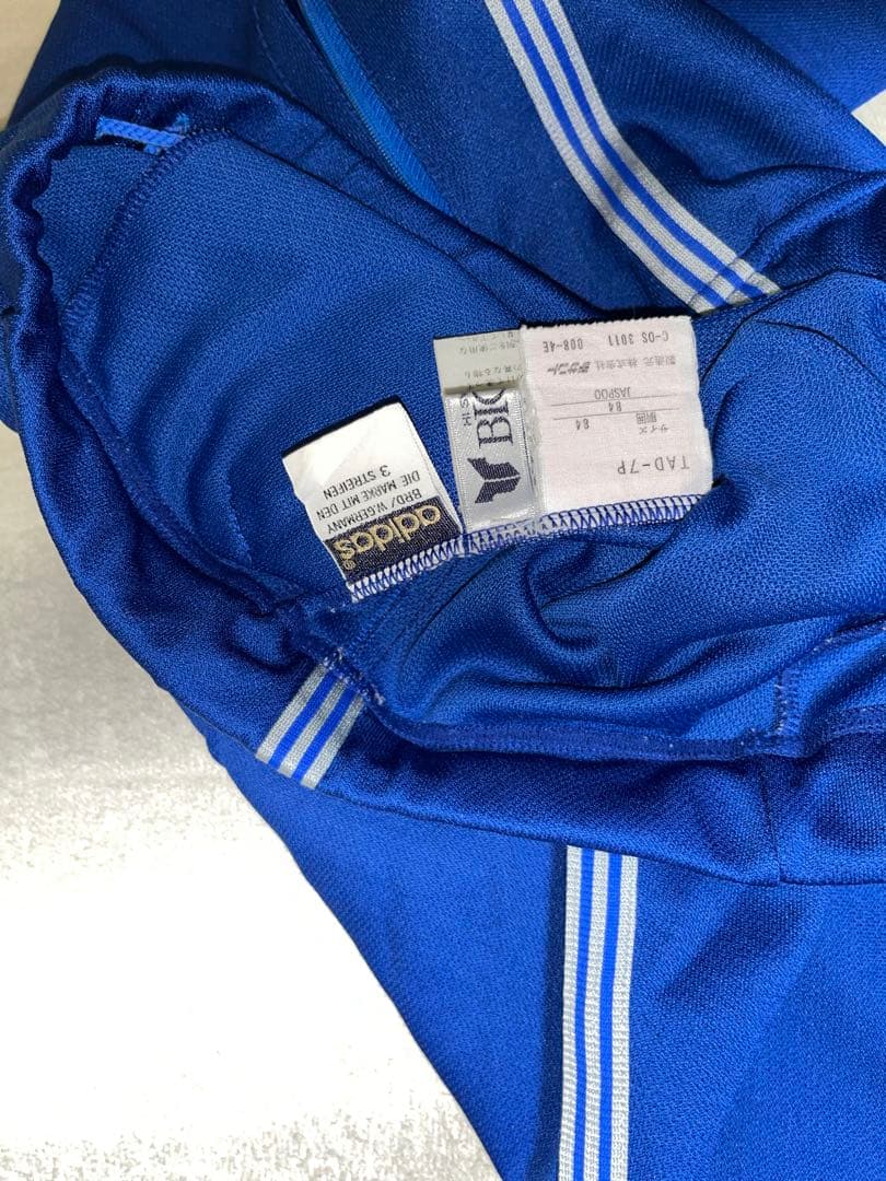 adidas 3本線テクノ トラックパンツブルー70s〜80sデサント社