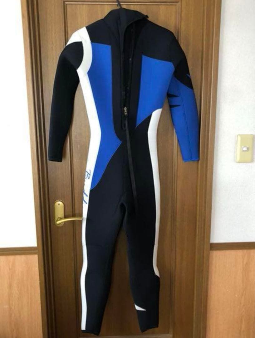 フルスーツ スキューバ ウェットスーツ フルオーダー 海 青 白