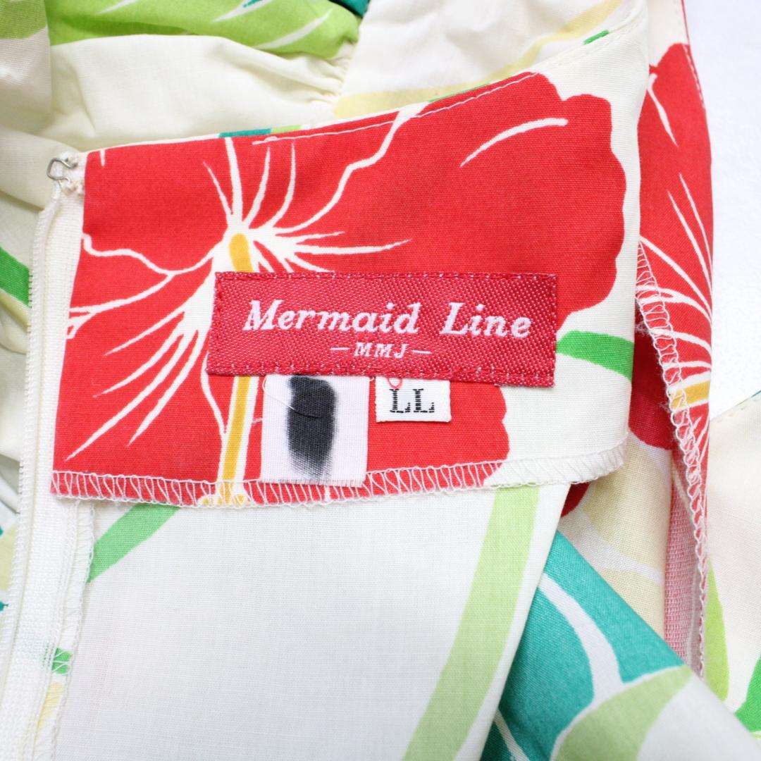 【フラダンス衣装】ホワイト MermaidLine ワンピース ドレス レッド