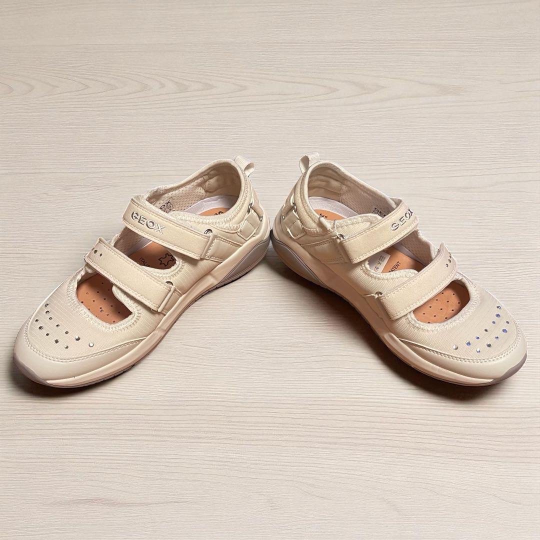 未使用 Geox J Hideaki Girl I バレエ フラットシューズ
