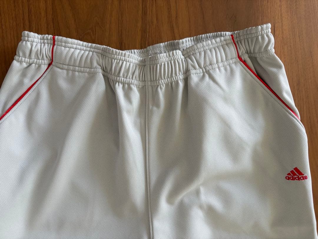 美品 adidas アディダス ジャージ上下セット アイボリー×レッド Lサイズ