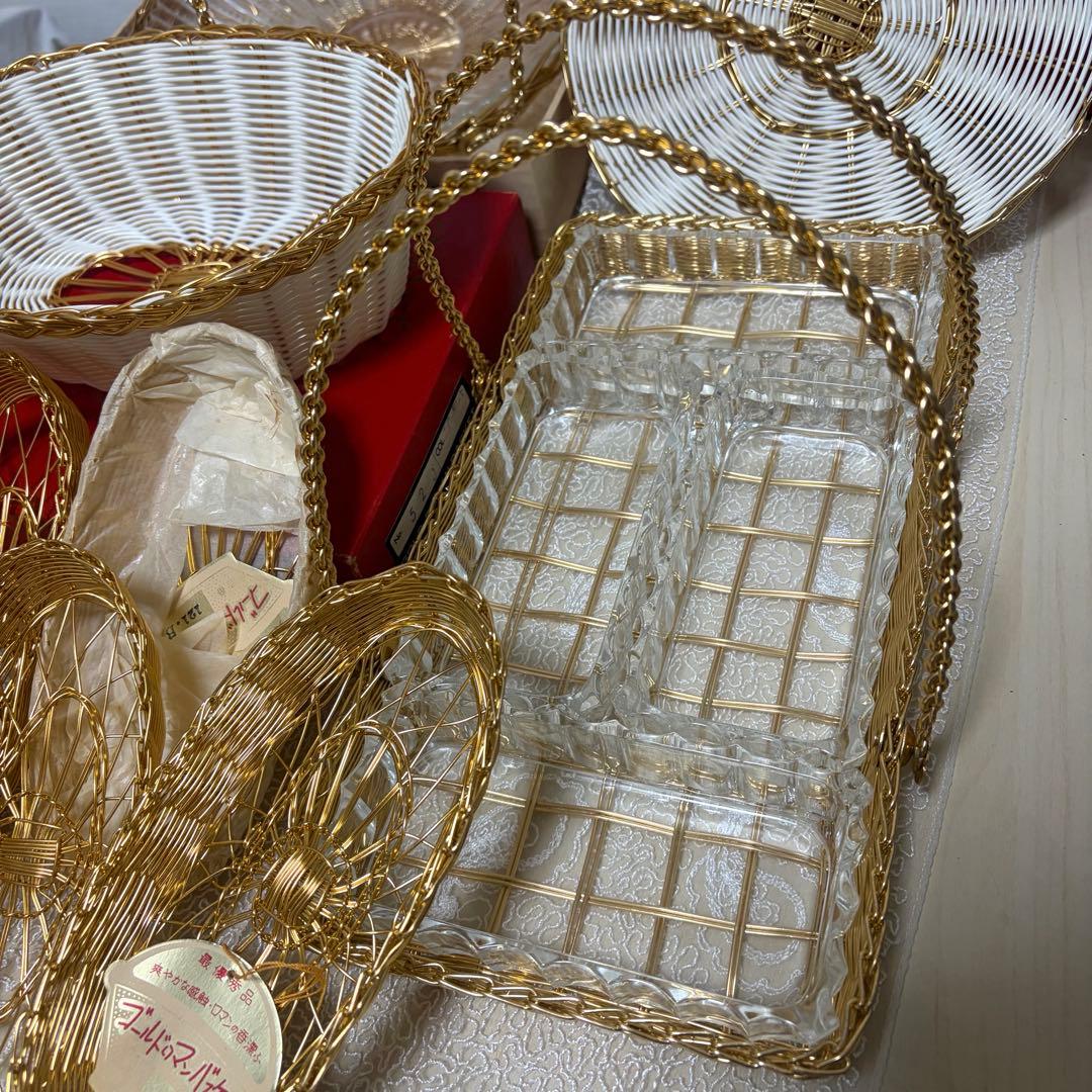 バスケット 籠 皿 食器 小物入れ ワイヤーガラス