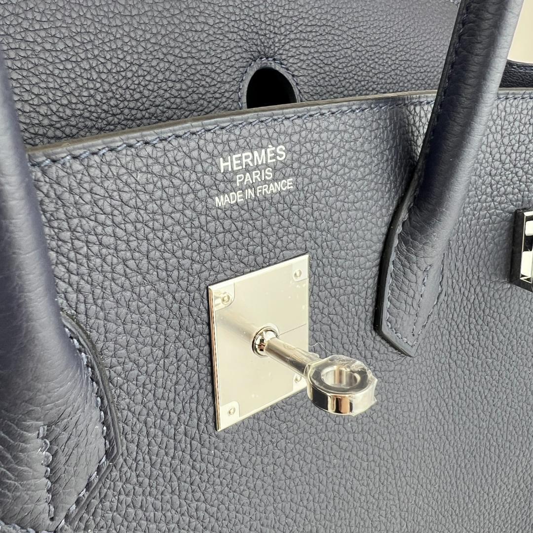 新品 HERMES エルメス バーキン25 ブルーニュイ シルバー金具