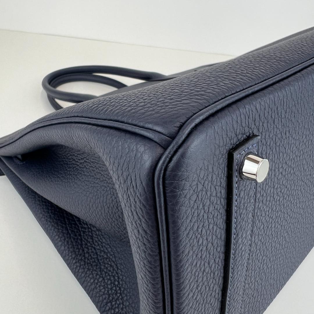 新品 HERMES エルメス バーキン25 ブルーニュイ シルバー金具