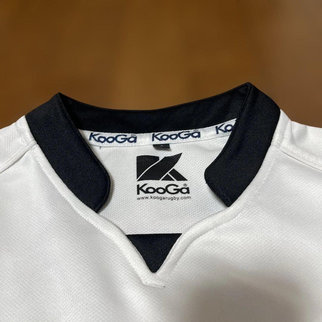 KooGa トップリーグBlack Rams ラグビーシャツ 白黒　Sサイズ