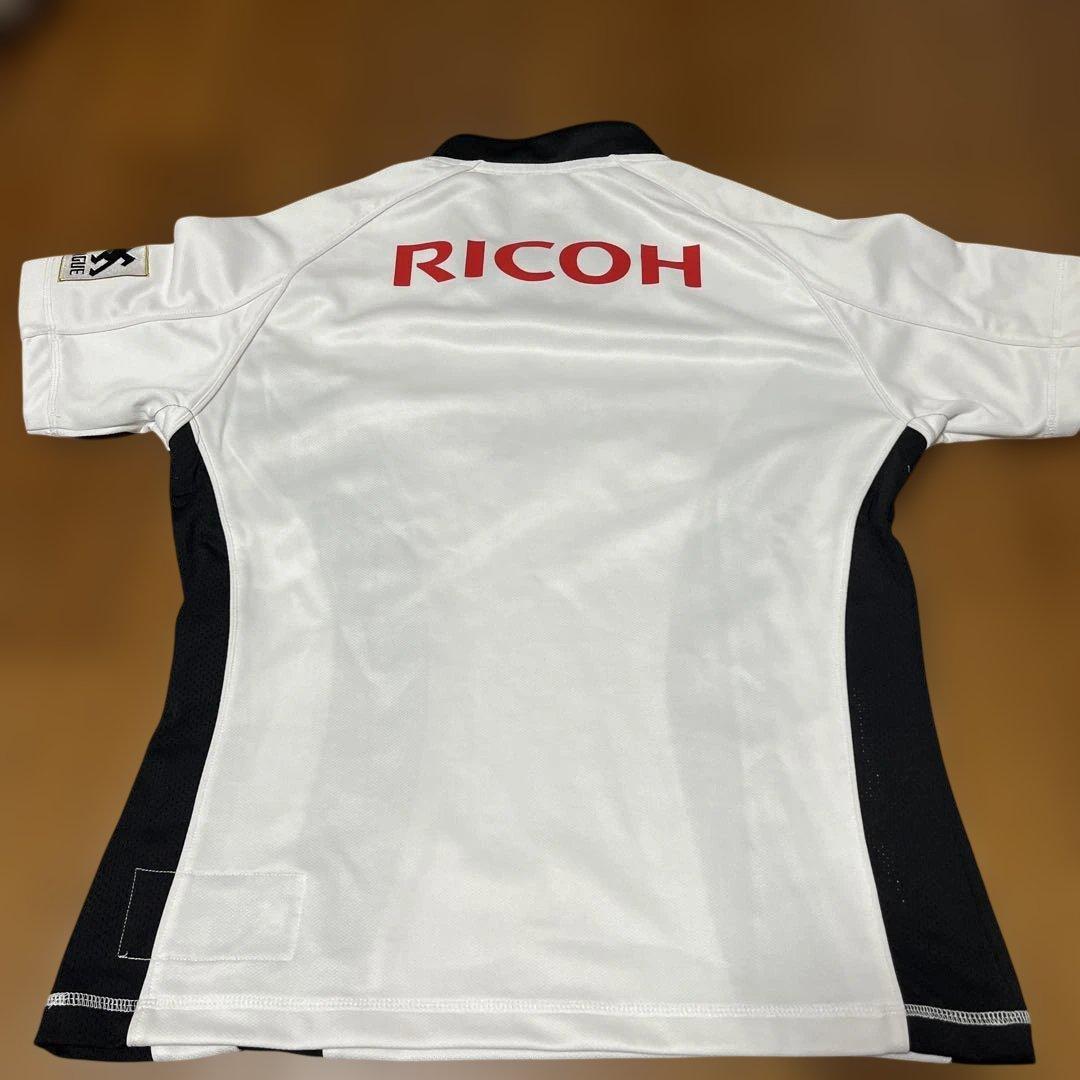 KooGa トップリーグBlack Rams ラグビーシャツ 白黒　Sサイズ