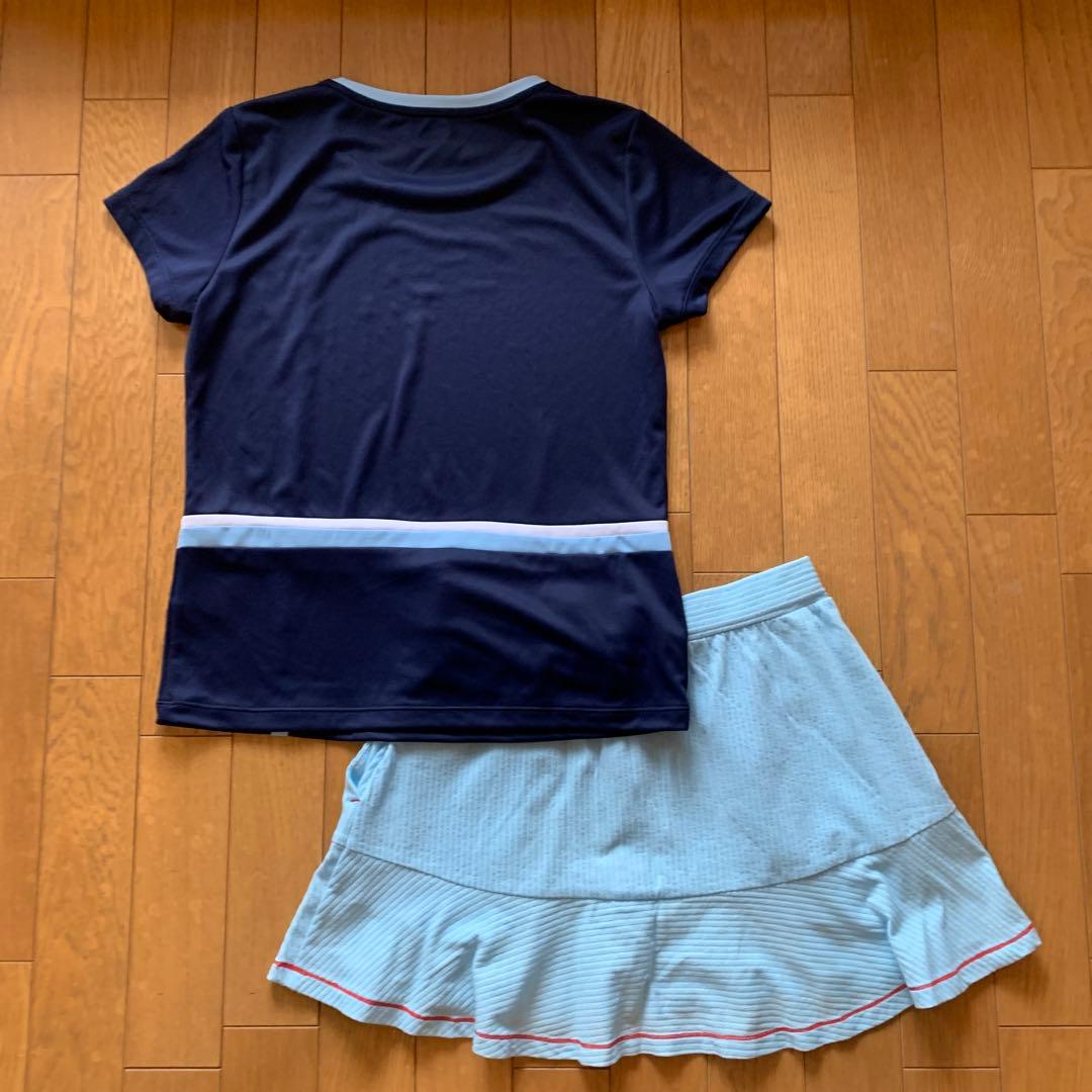 新品未使用　FILA テニスウェア 水色 フリルスカート付　セットアップ