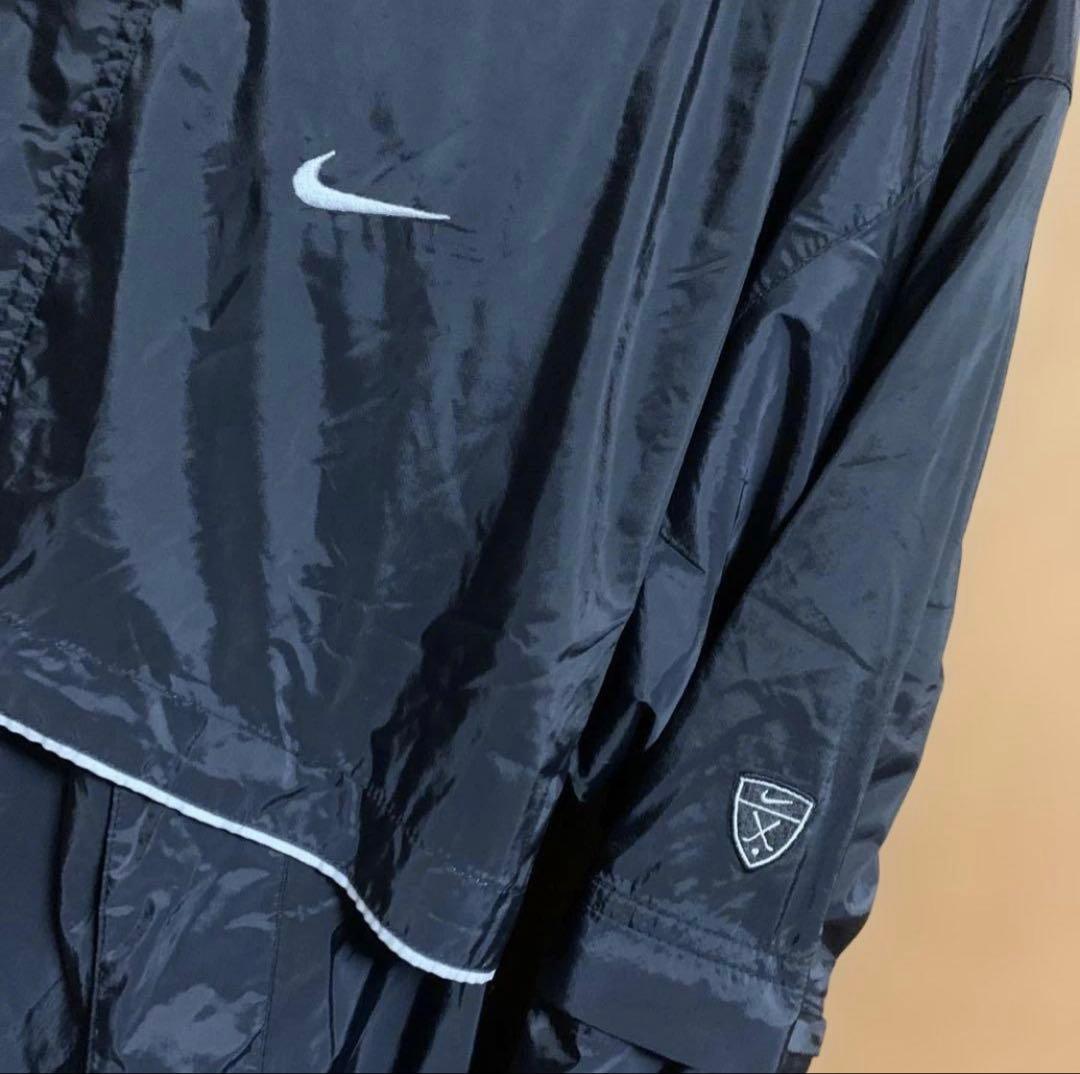 レア90sビンテージ　NIKE GOLF ブラックナイロン上下セットアップ　L
