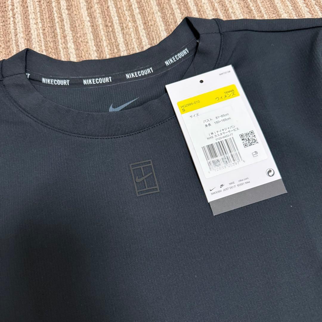 ナイキ　ウィメンズ Dri-FIT ショートスリーブ テニストップ　ブラック　S
