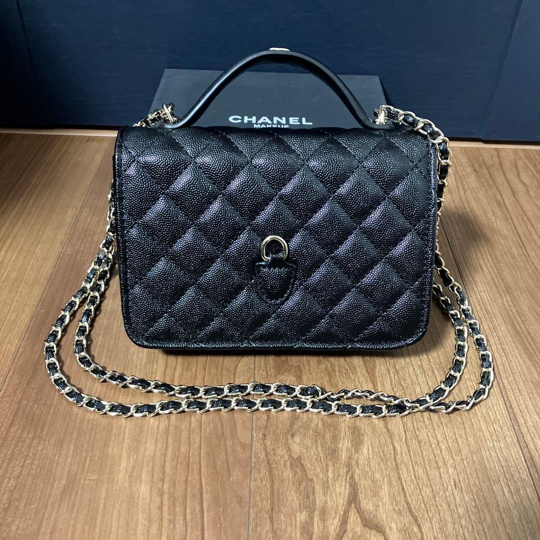 難あり CHANEL メイクアップチェーン3wayブラックバッグ
