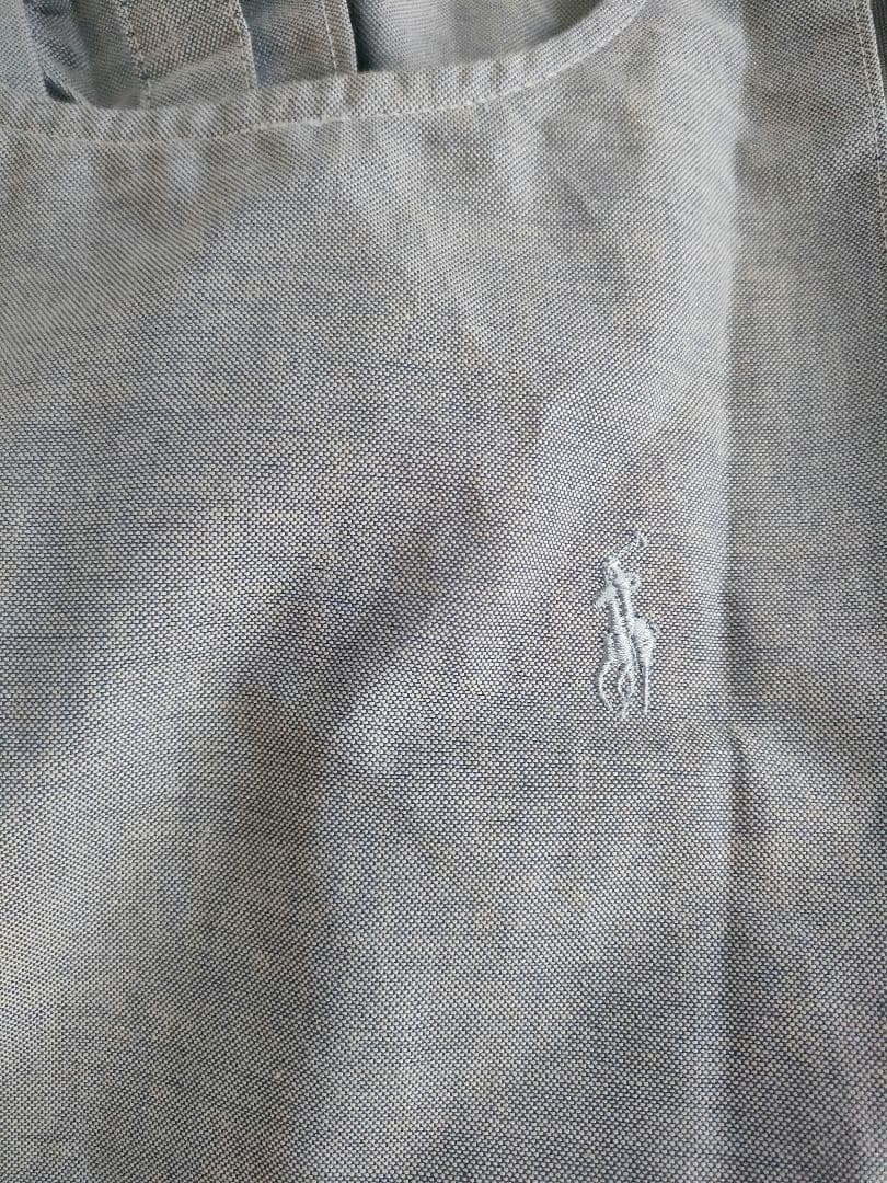 新品タグ付きRalph Lauren ブルーフリルエプロン シャンブレー