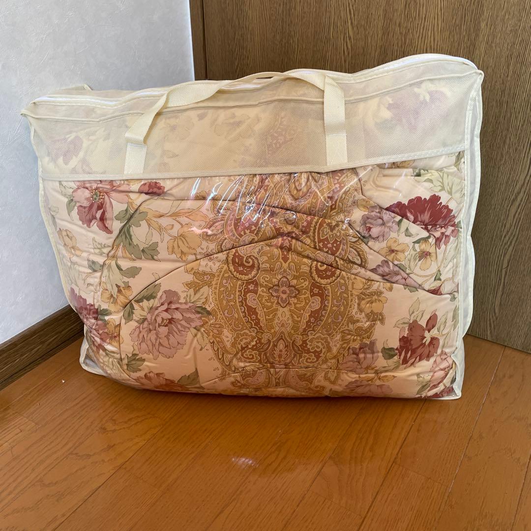 花柄掛け布団 羽毛ダブルサイズ